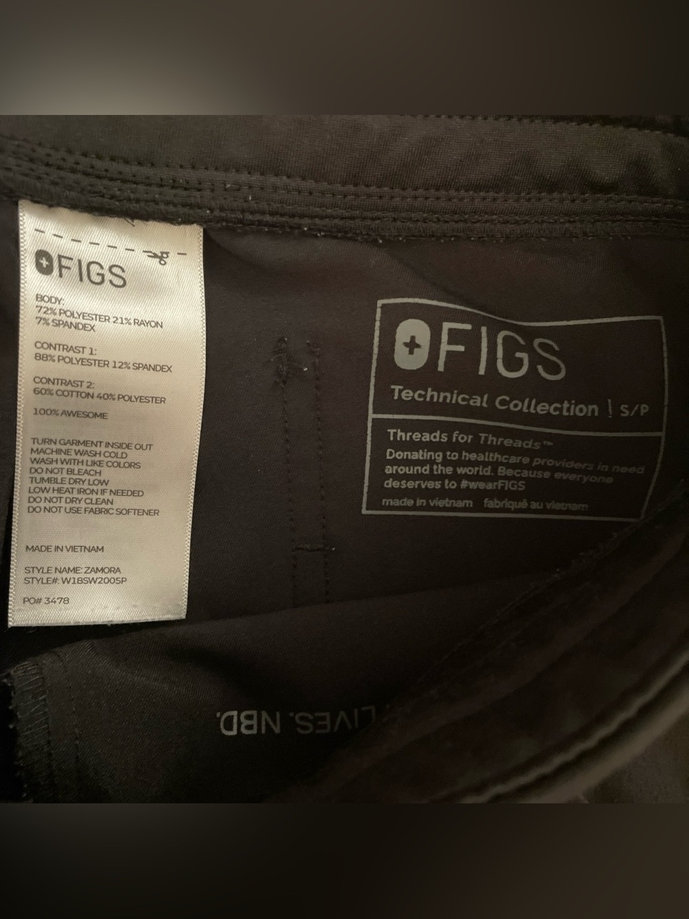 Figs Black PO 1772 Zamora Jogger Scrub Pants Bottoms Women’s SP/Small Petite - Picture 2 of 6